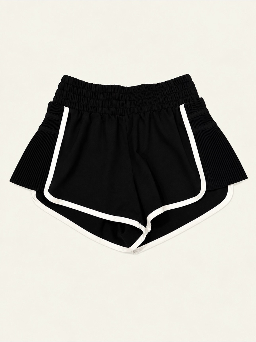 Black Contrast-Trim Athletic Shorts